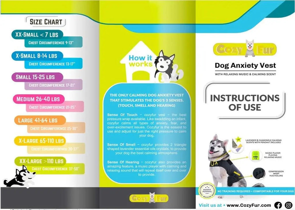 3-in-1 Dog Anxiety Vest with Music & Aromatherapy Calming Coat XXS–XXL